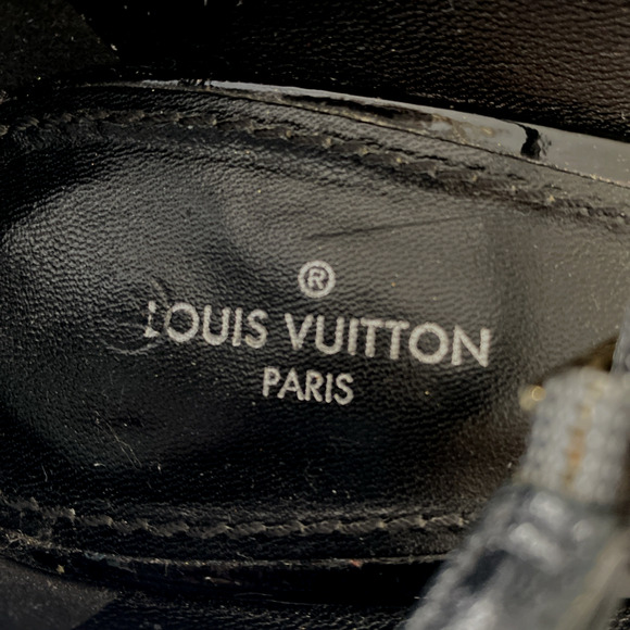 Louis Vuitton Night Bloom Pump Black Patent Leather Ankle Strap Flower Heel 38 - Picture 12 of 15